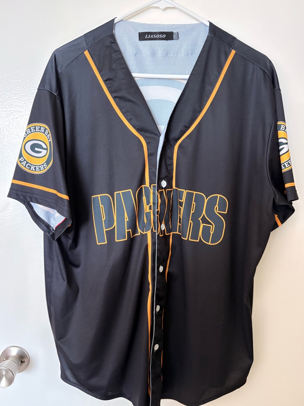 ASOS Black & Gold Green Bay Packers Button-Up Jersey